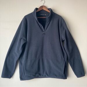 Under Armour Men's Black 1/4 Zip Thick Fleece Pullover 2XL Loose Pockets